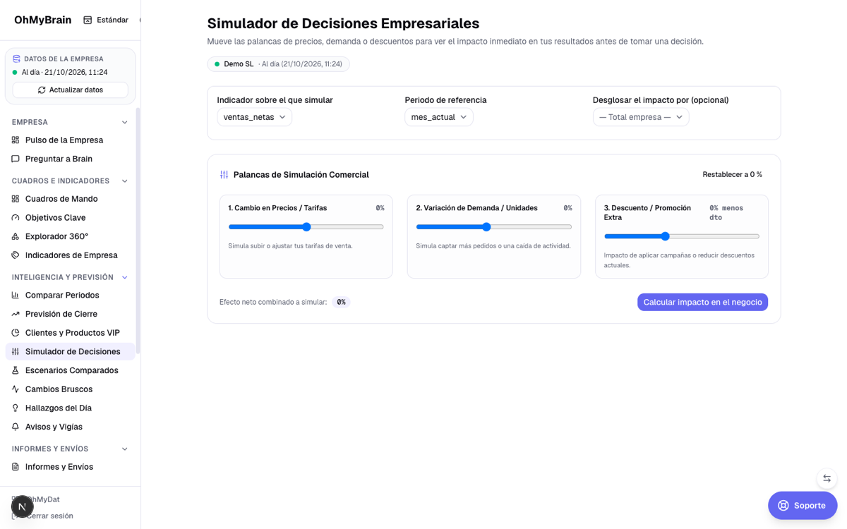 Simulador de Decisiones con métrica, factor y resultado